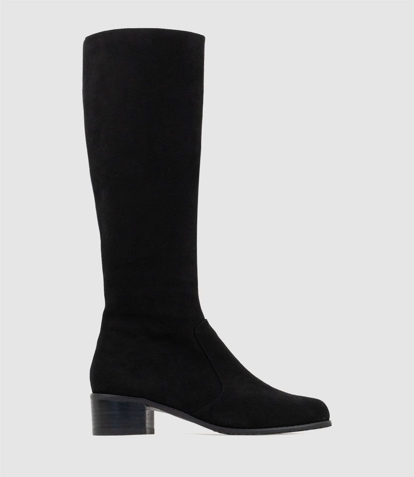 VAMIR40 Knee High Boot in Black Suede - Edward Meller