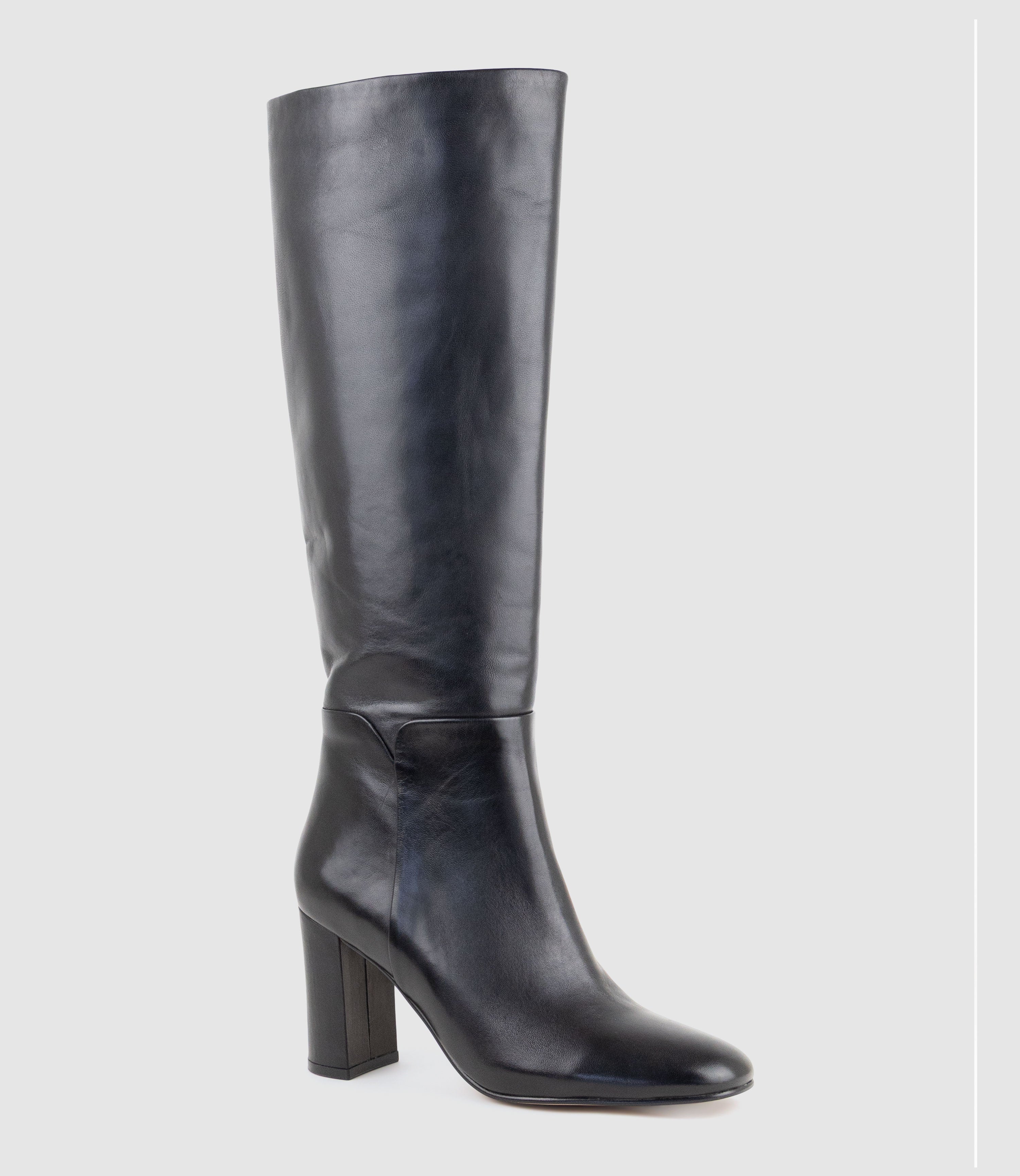 VANDIA85 Block Heel Knee High Boot in Black - Edward Meller