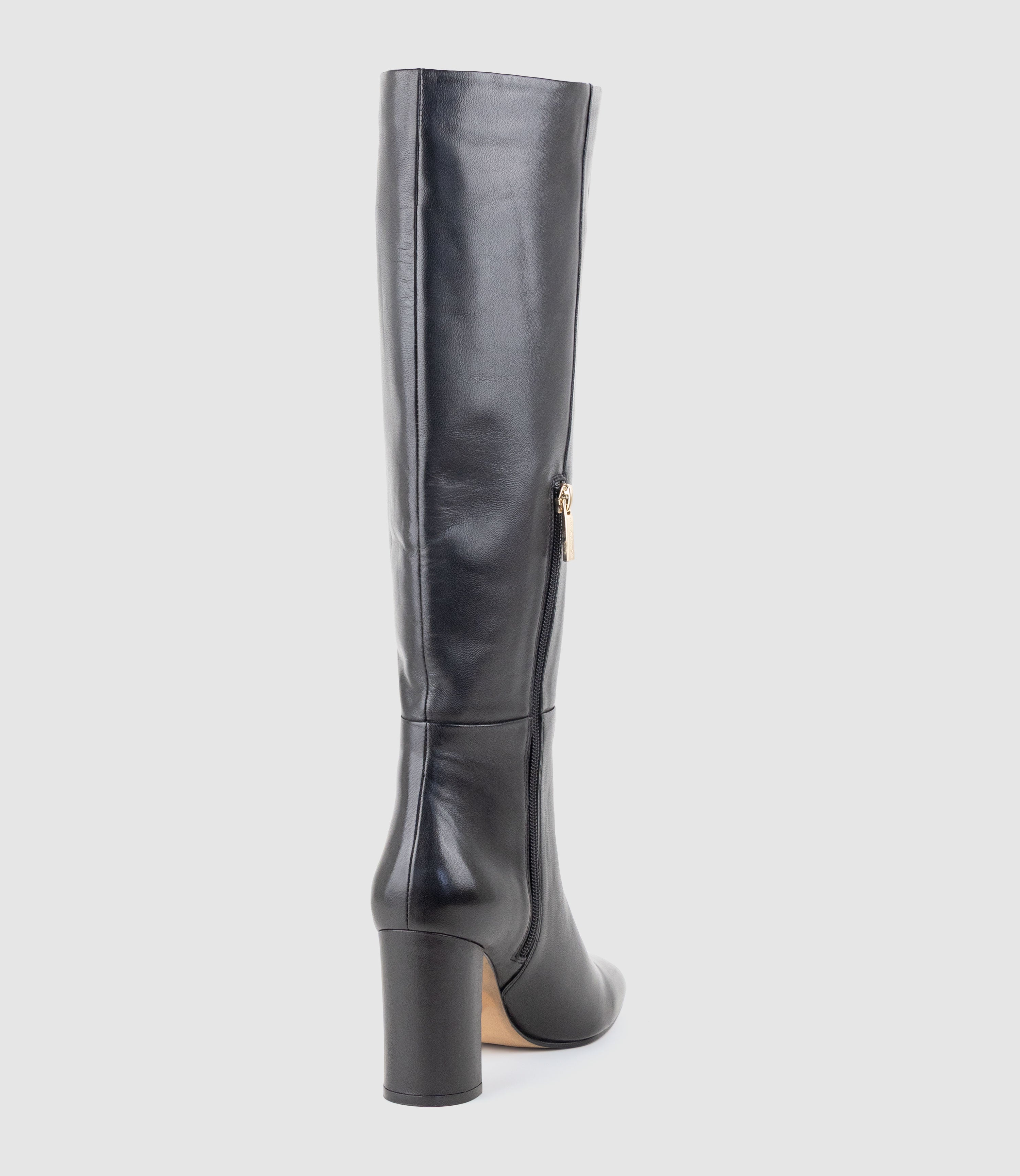 VANDIA85 Block Heel Knee High Boot in Black - Edward Meller