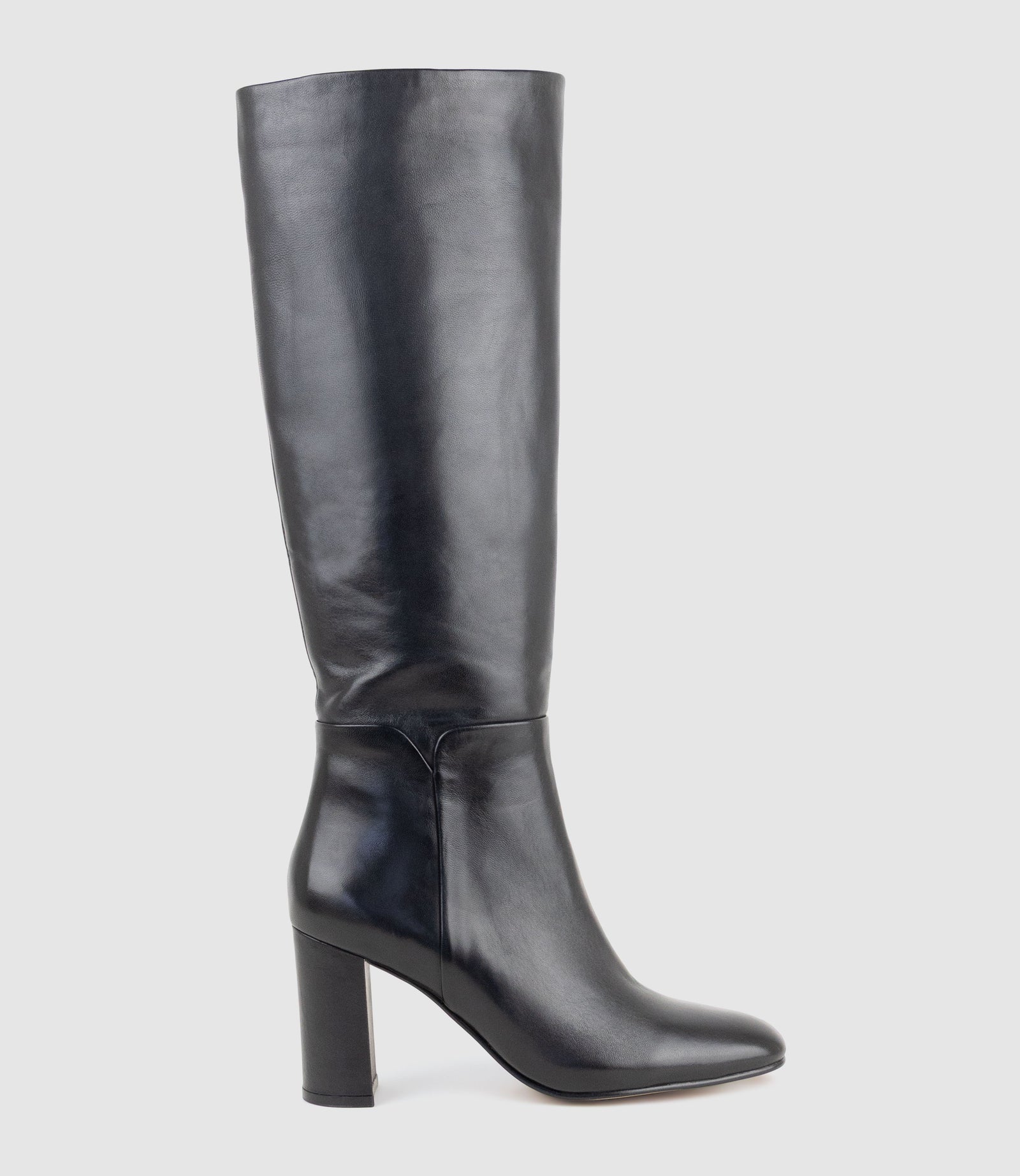VANDIA85 Block Heel Knee High Boot in Black - Edward Meller