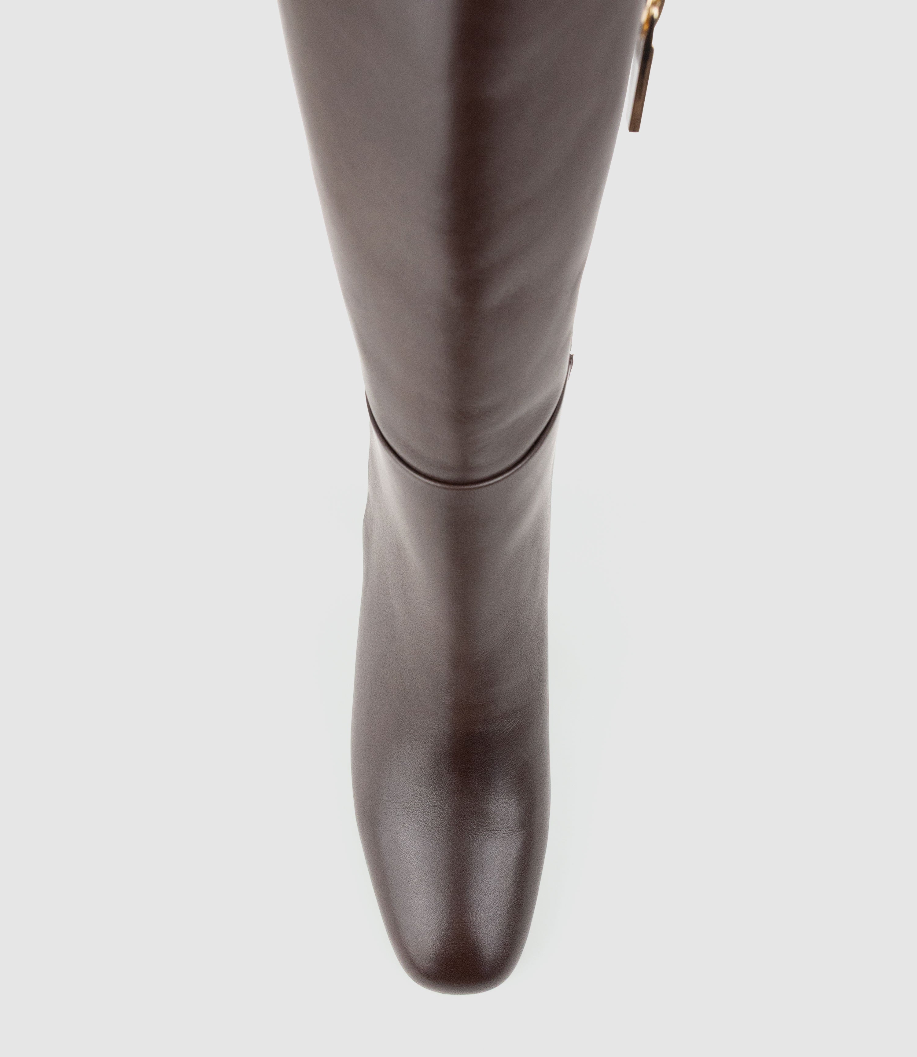VANDIA85 Block Heel Knee High Boot in Chocolate Calf - Edward Meller