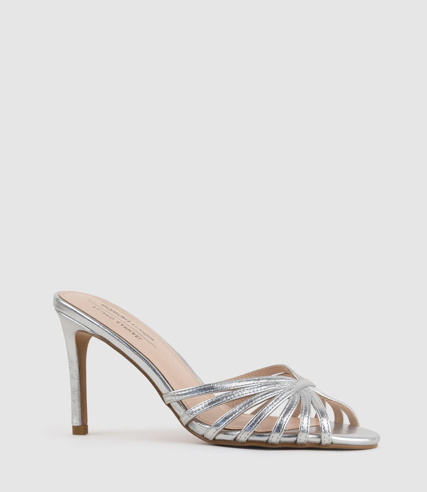 VANYA85 Strappy Slide in Silver - Edward Meller