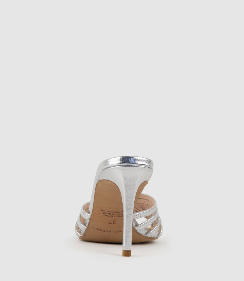 VANYA85 Strappy Slide in Silver - Edward Meller