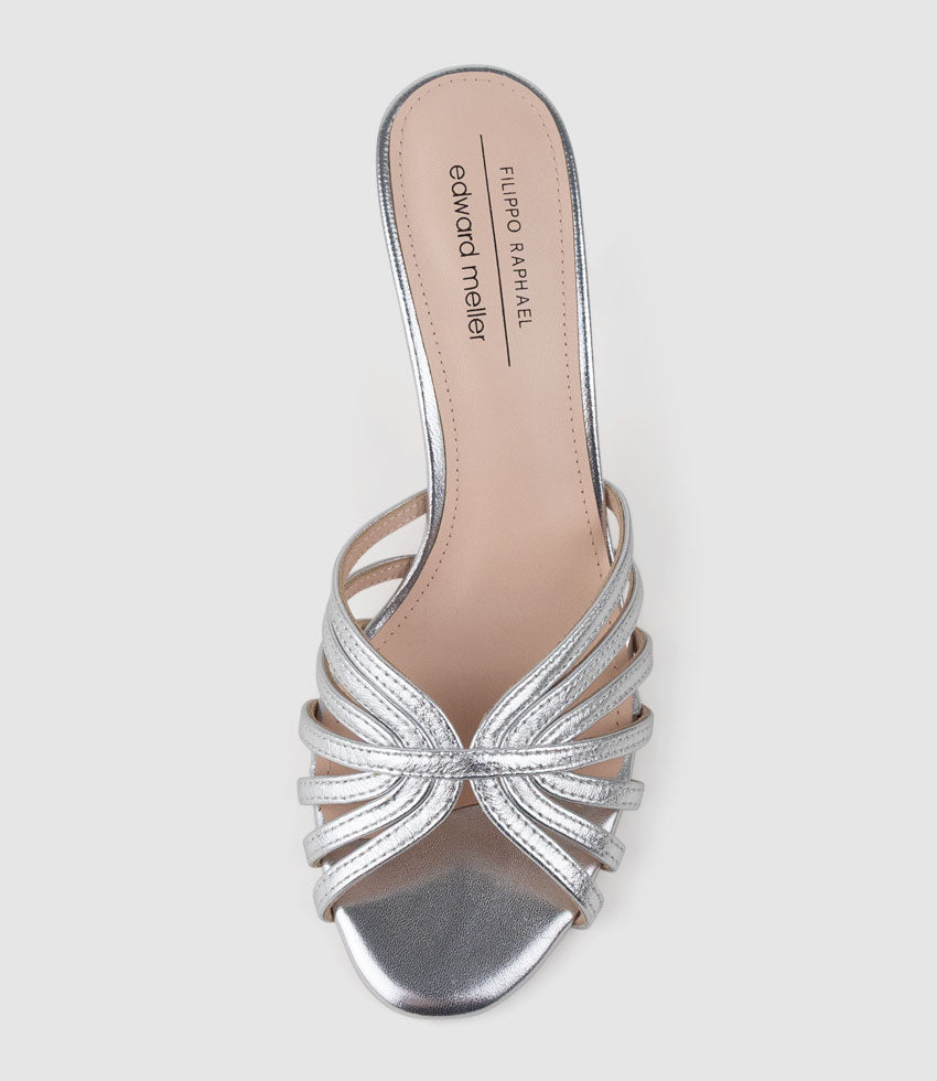 VANYA85 Strappy Slide in Silver - Edward Meller