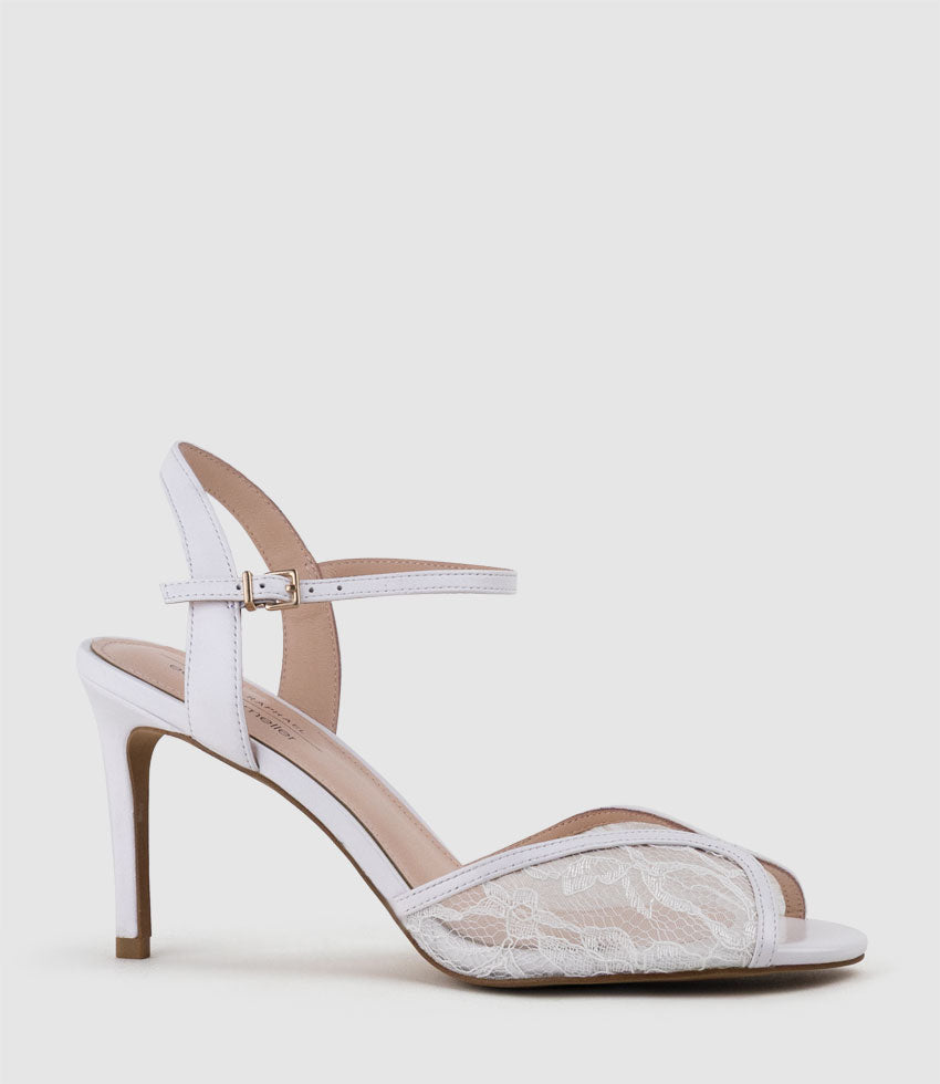 VARIAN85 Tulip Front Sandal in White Lace