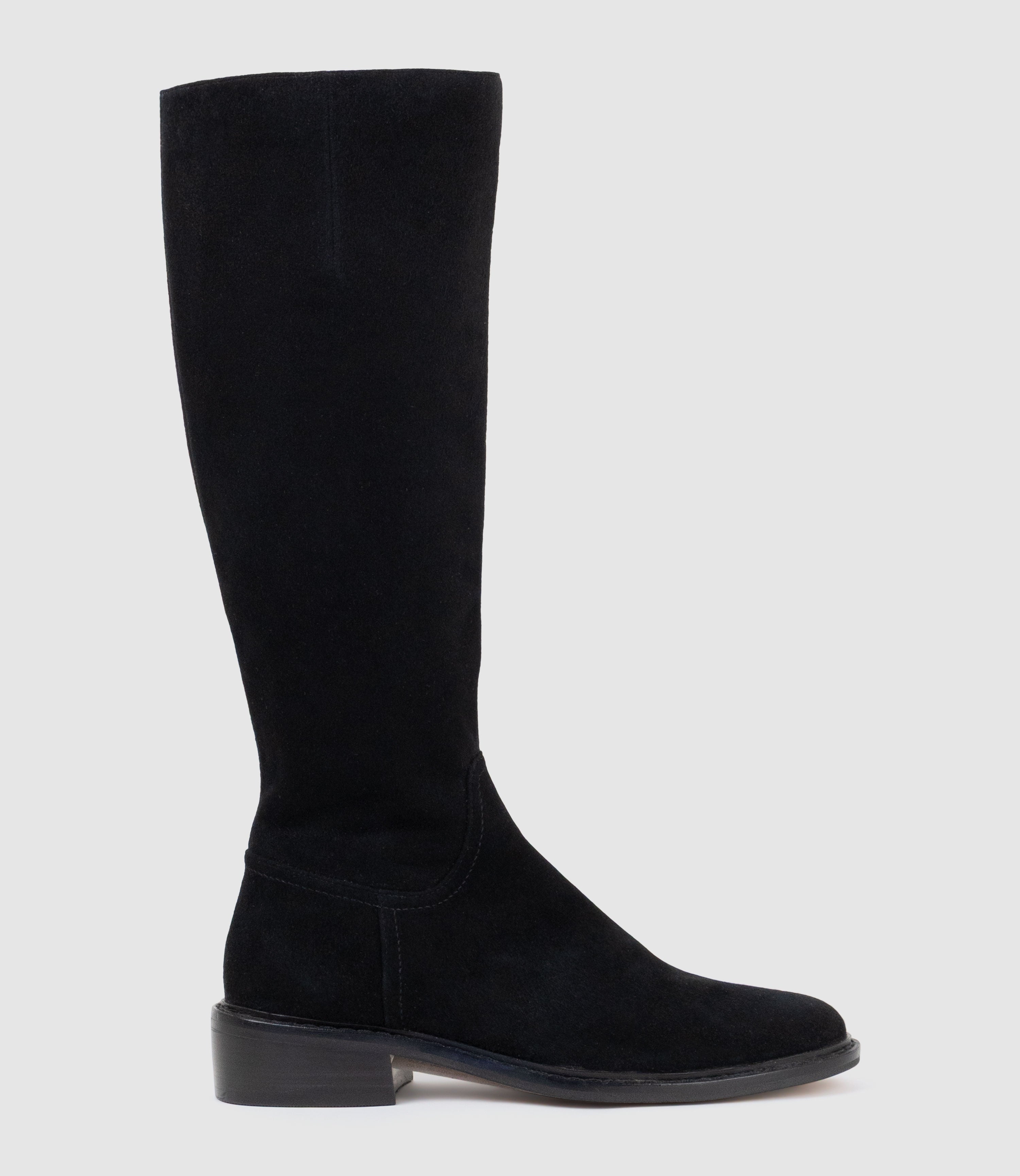 VASPER30 Knee High Boot in Black Suede - Edward Meller