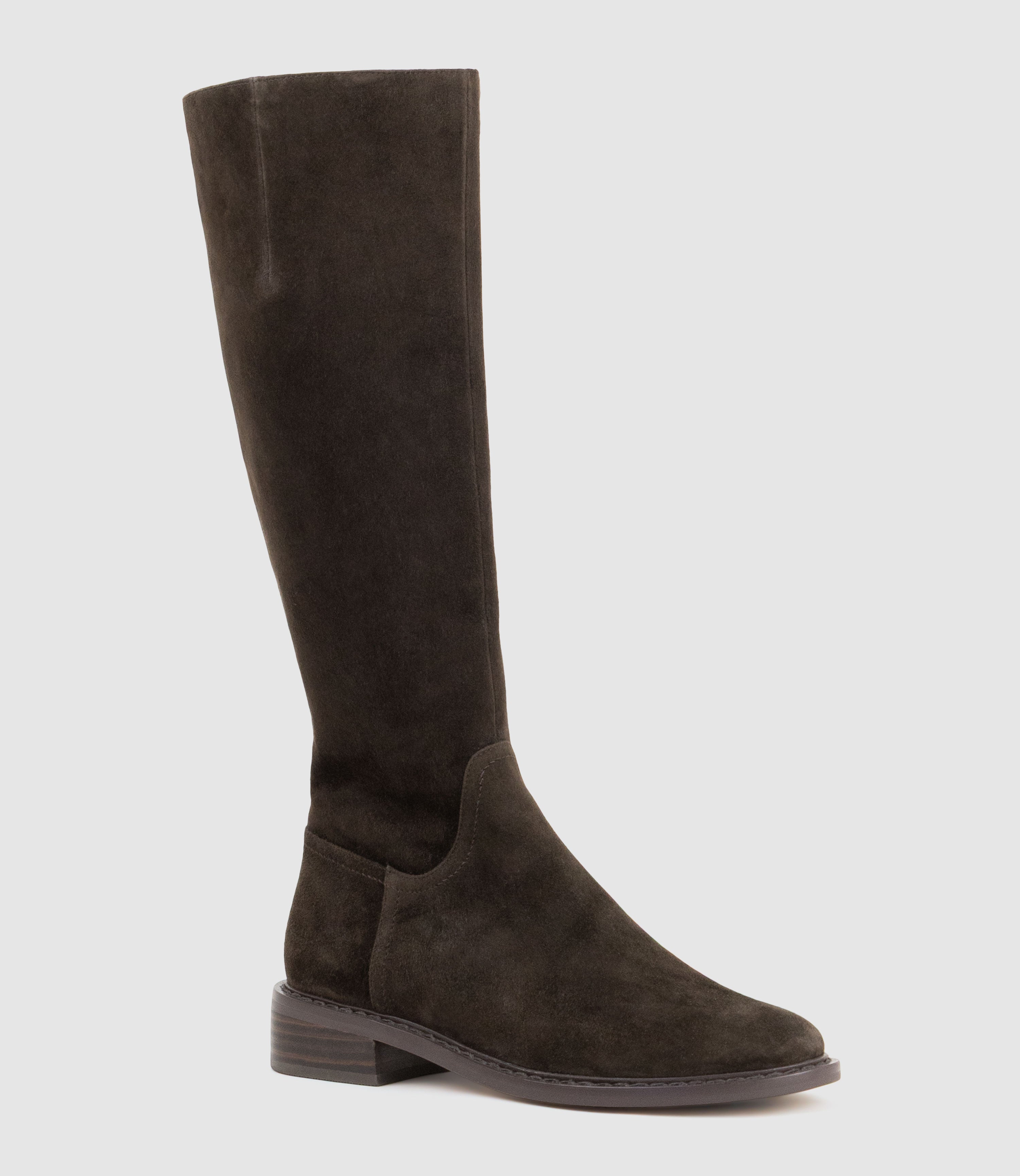 VASPER30 Knee High Boot in Chocolate Suede - Edward Meller