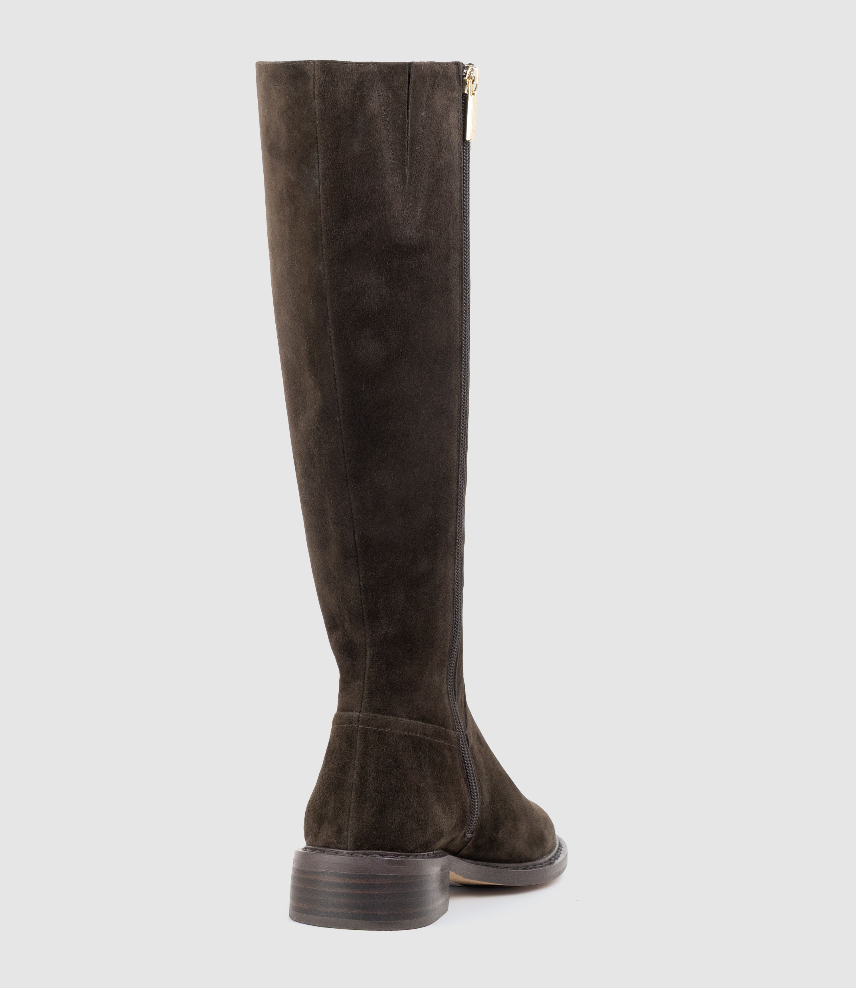 VASPER30 Knee High Boot in Chocolate Suede - Edward Meller