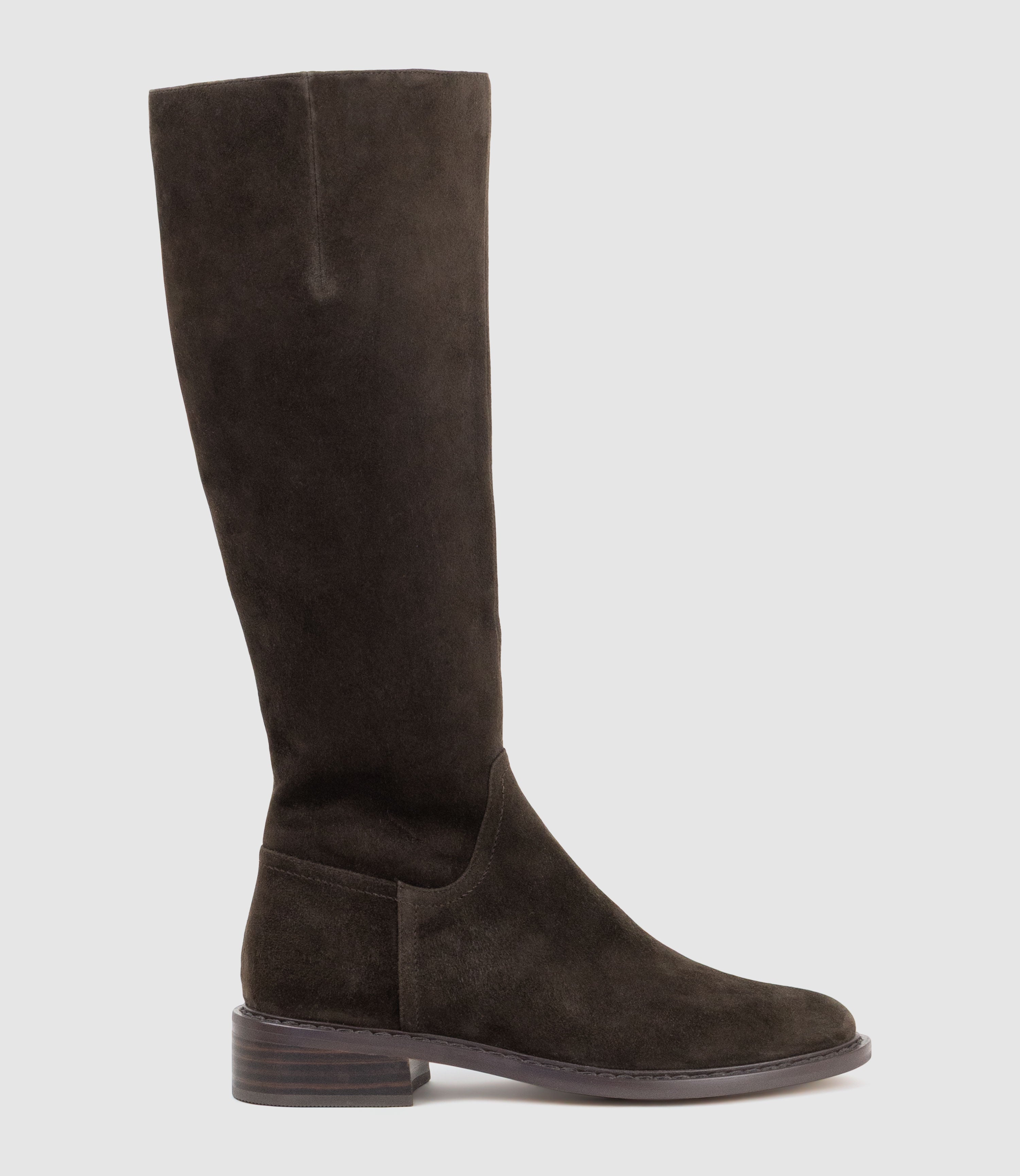 VASPER30 Knee High Boot in Chocolate Suede - Edward Meller