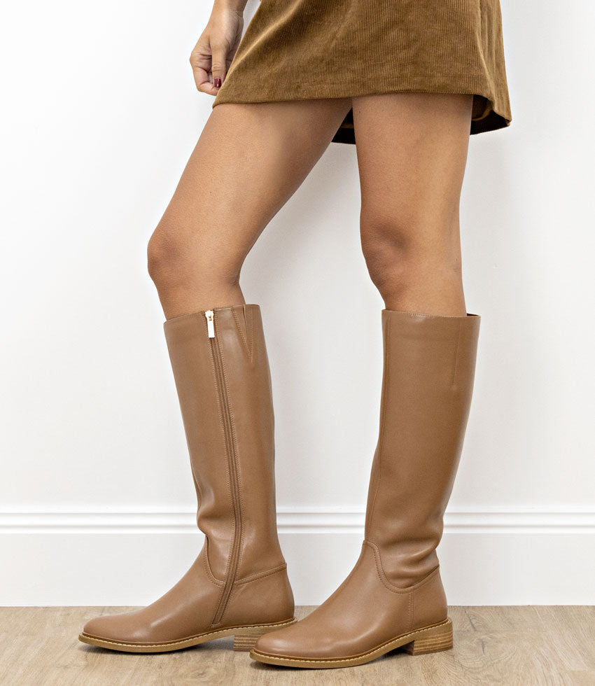 VASPER30 Knee High Boot in Tan - Edward Meller