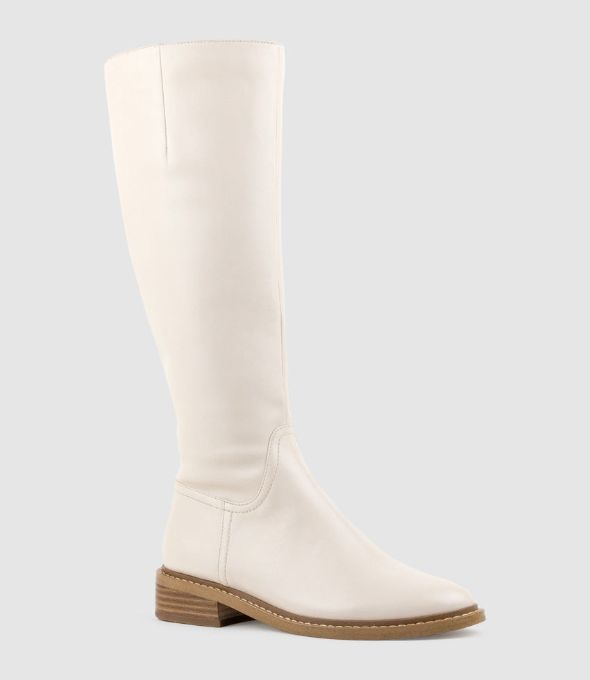 VASPER30 Knee High Boot in Offwhite - Edward Meller