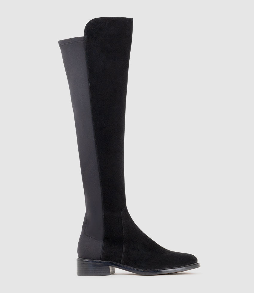 VELVET30 OTK Boot in Black Suede - Edward Meller