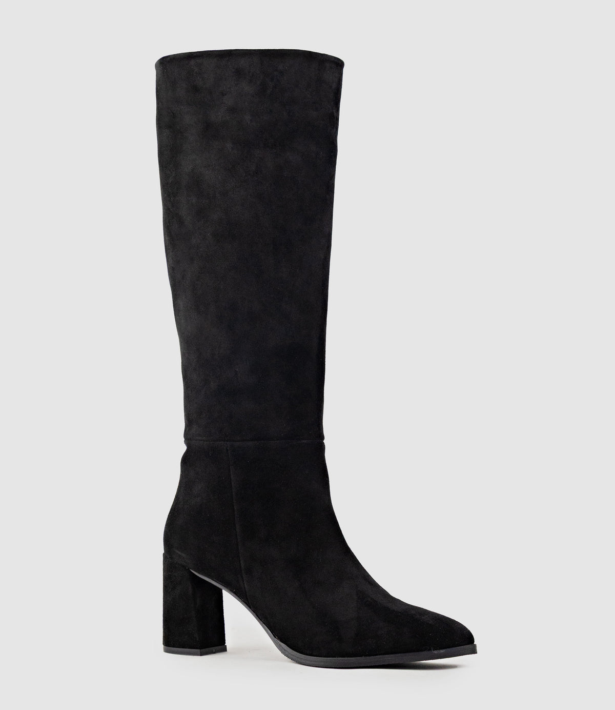 VENNA70 Knee High Boot in Black Suede - Edward Meller