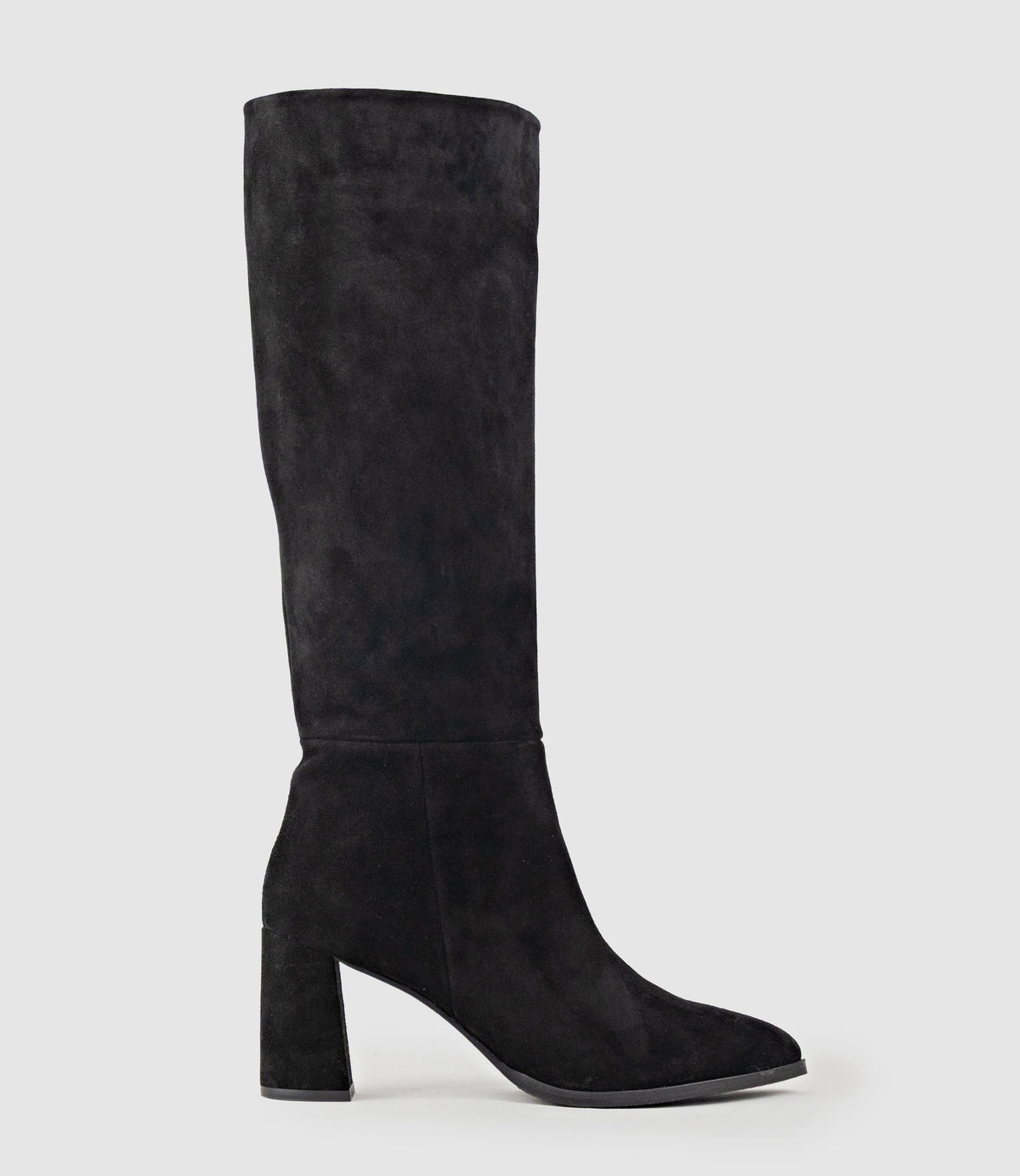VENNA70 Knee High Boot in Black Suede - Edward Meller