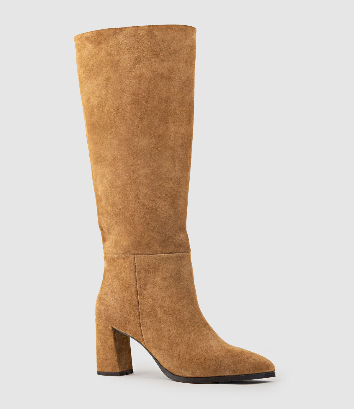 VENNA70 Knee High Boot in Tan Suede - Edward Meller