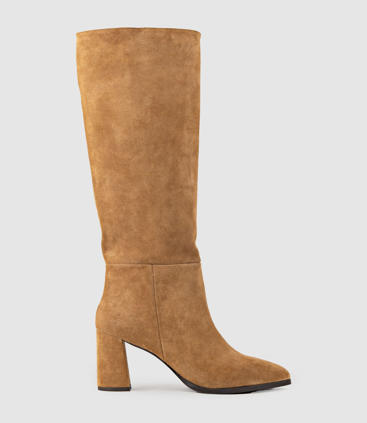 VENNA70 Knee High Boot in Tan Suede - Edward Meller