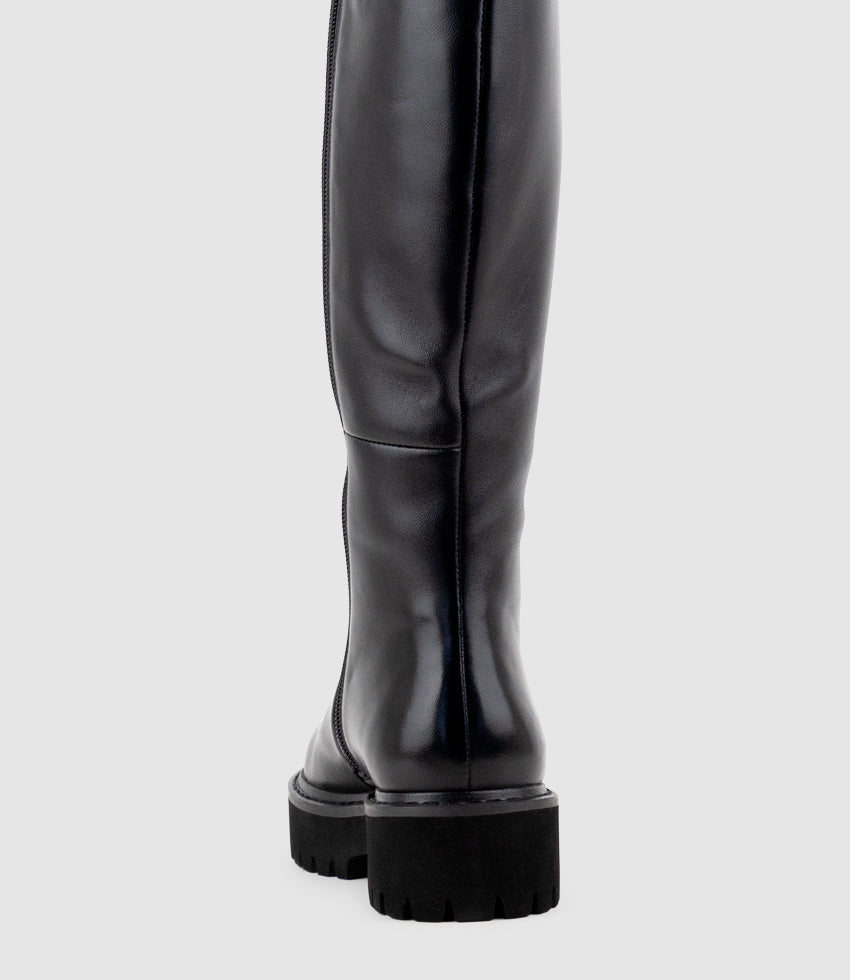 VERNON Knee High Boot on EVA Sole in Black - Edward Meller