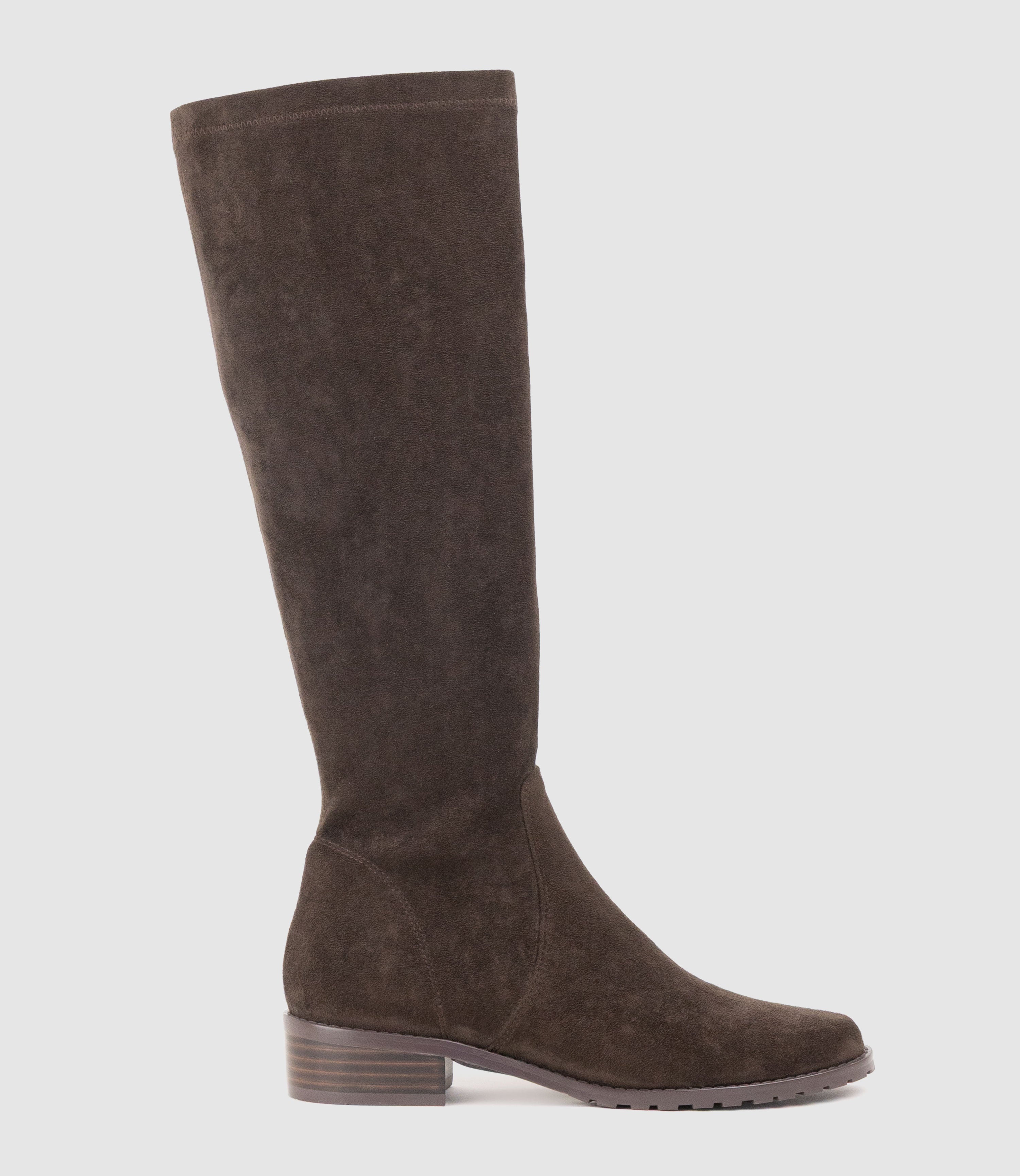VIM30 Knee High Stretch Boot in Chocolate Suede