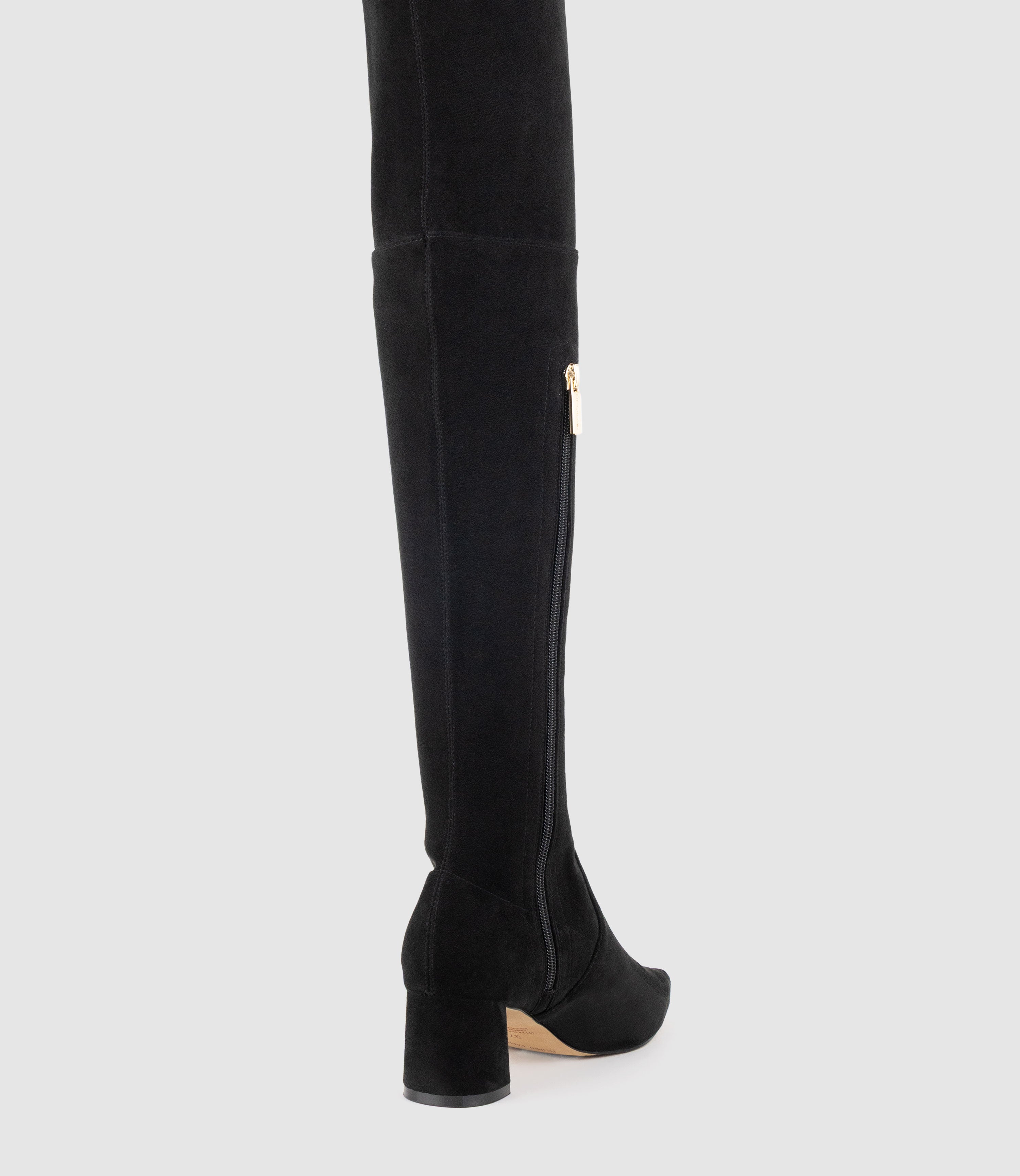VIOLA55 OTK Stretch Boot in Black Suede - Edward Meller