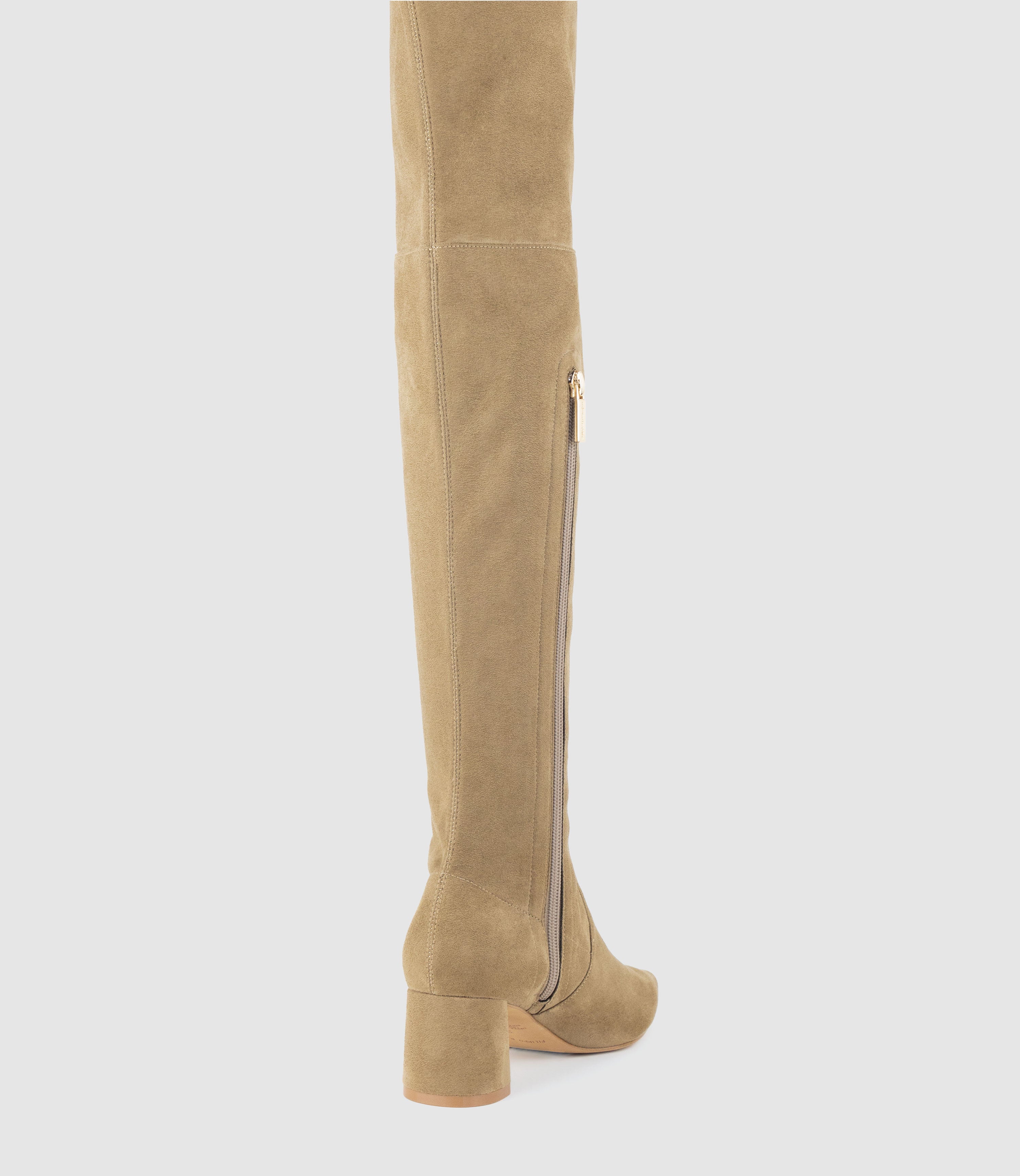 VIOLA55 OTK Stretch Boot in Fawn Suede - Edward Meller