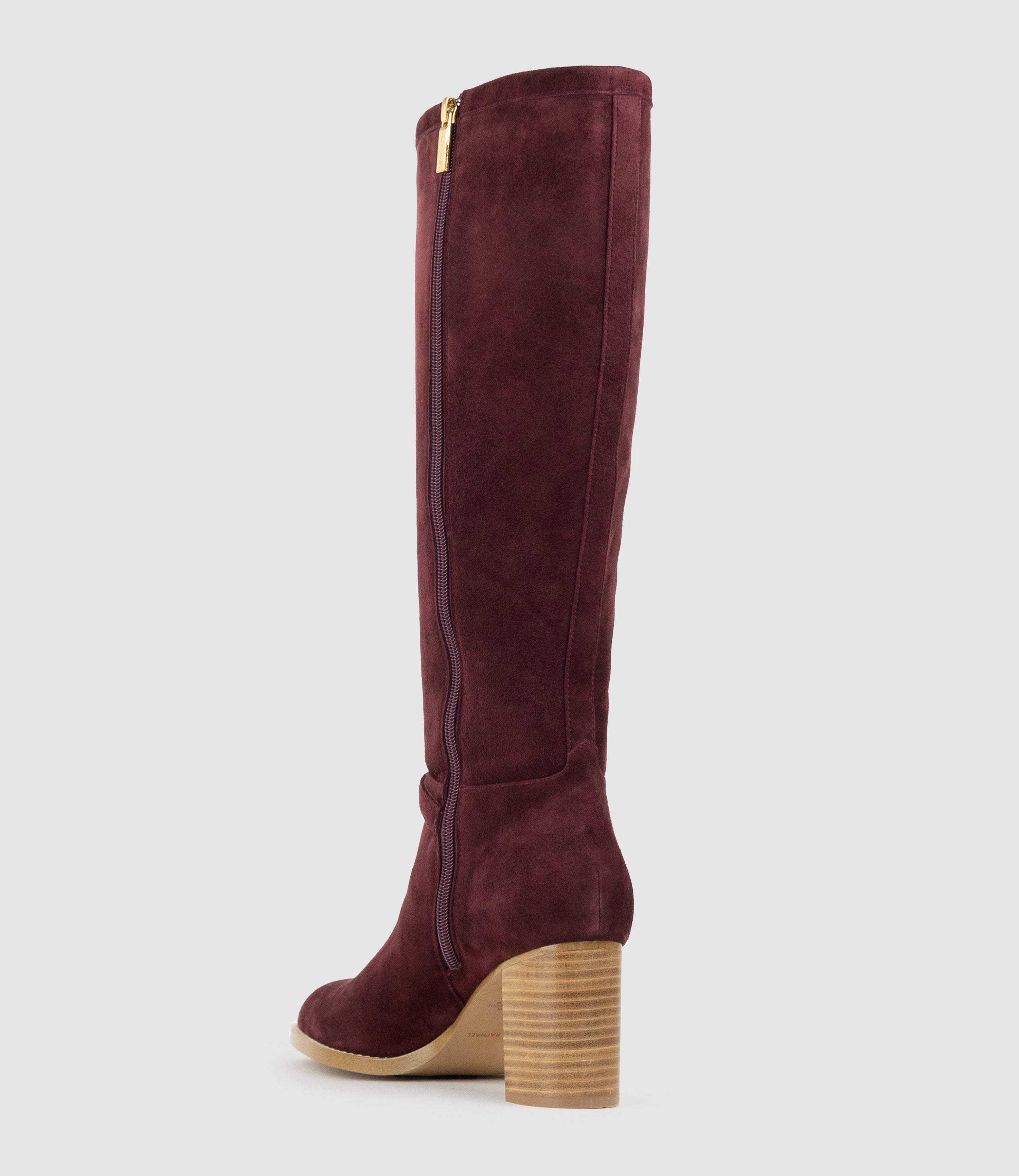 VIRTUAL70 Knee High Boot in Wine Suede - Edward Meller