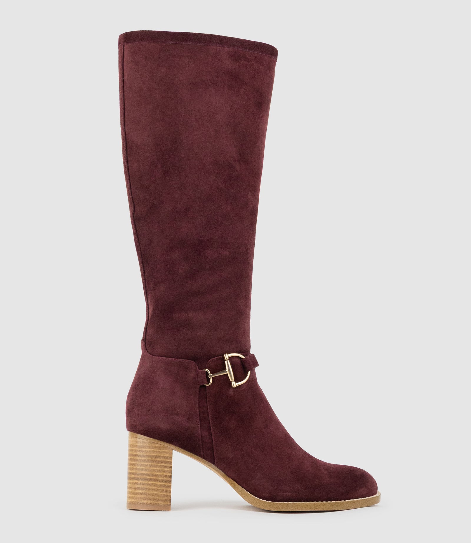 VIRTUAL70 Knee High Boot in Wine Suede - Edward Meller
