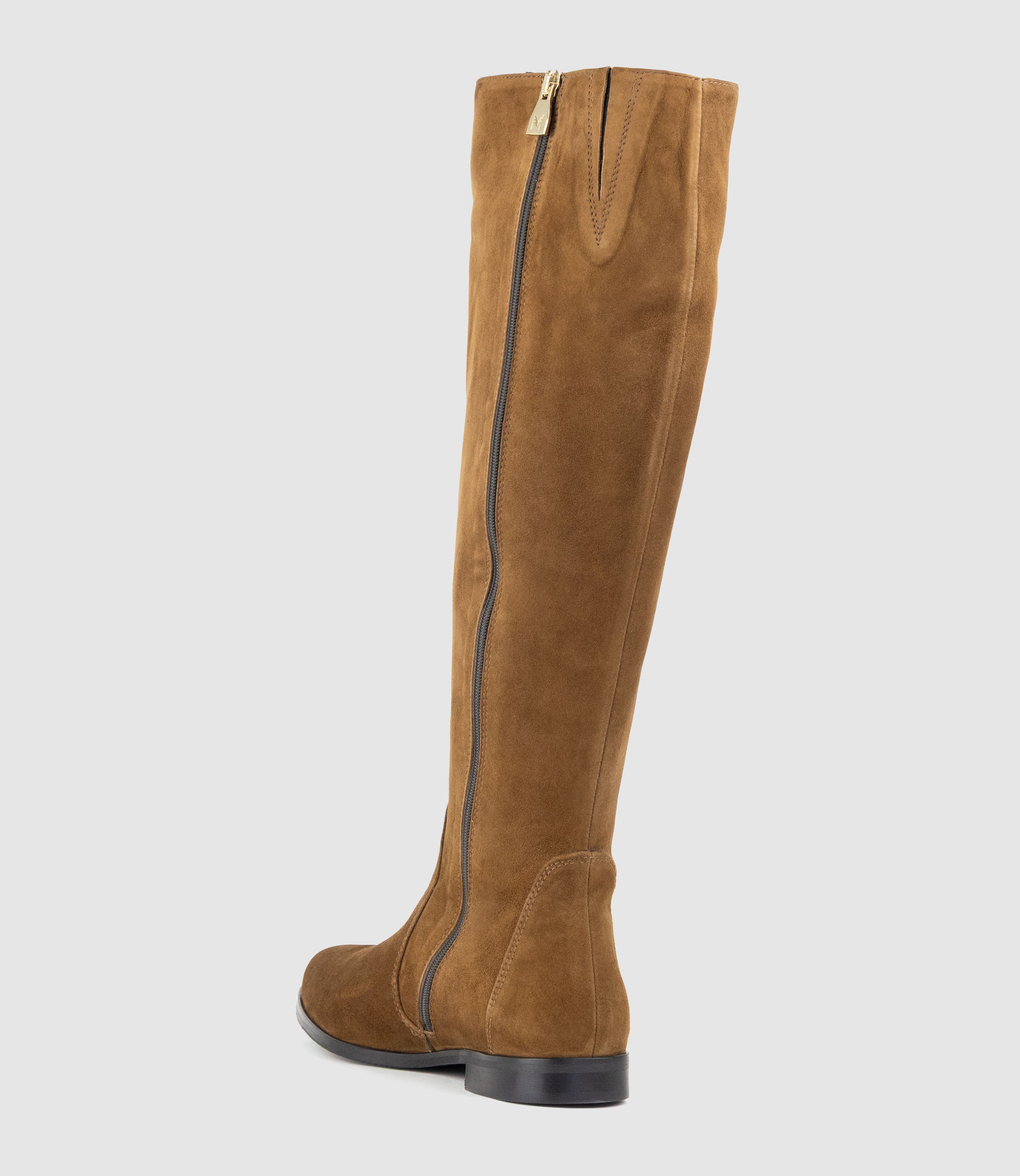 VISTERE Relaxed Knee High Boot in Tan Suede - Edward Meller