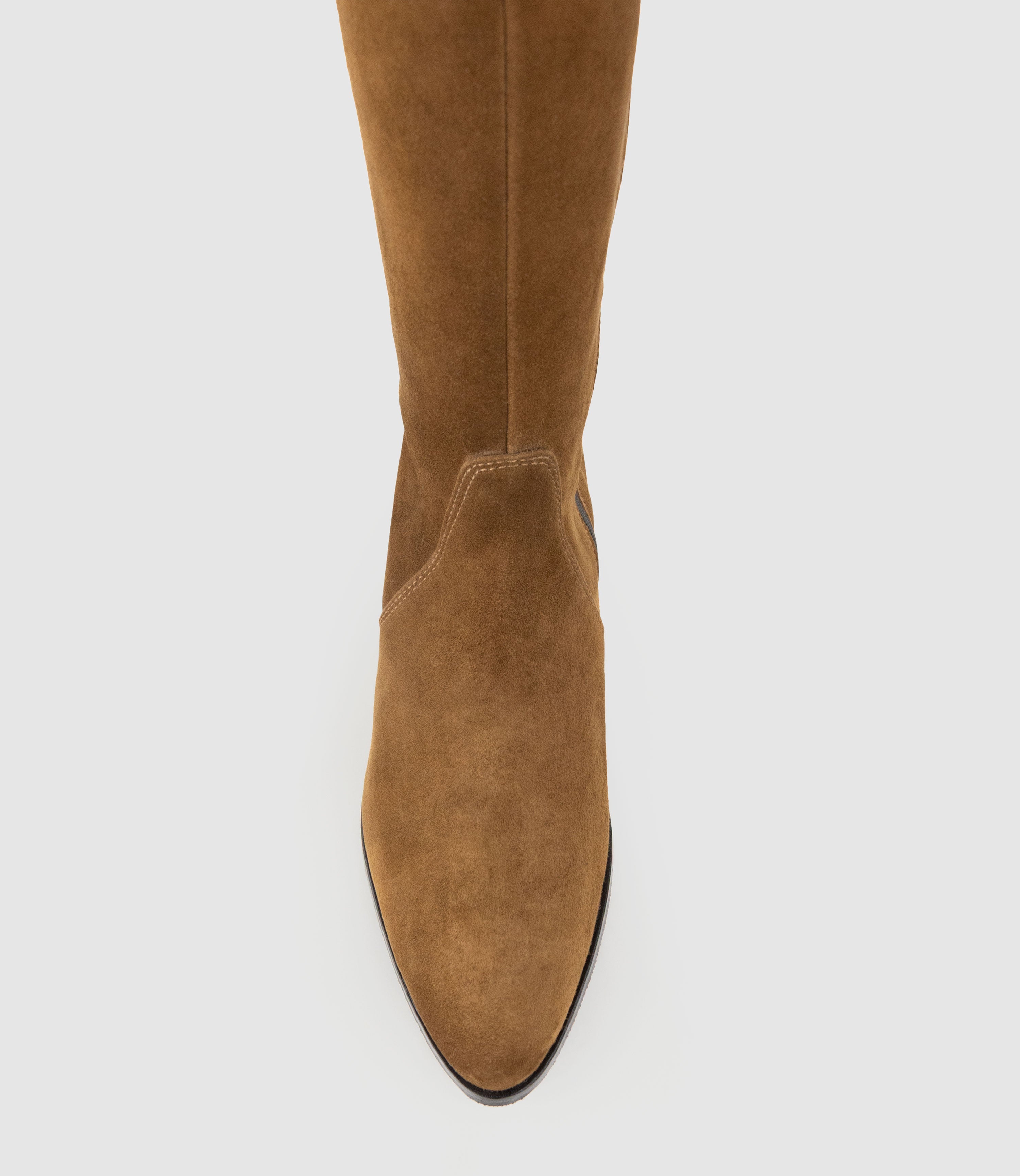 VISTERE Relaxed Knee High Boot in Tan Suede - Edward Meller