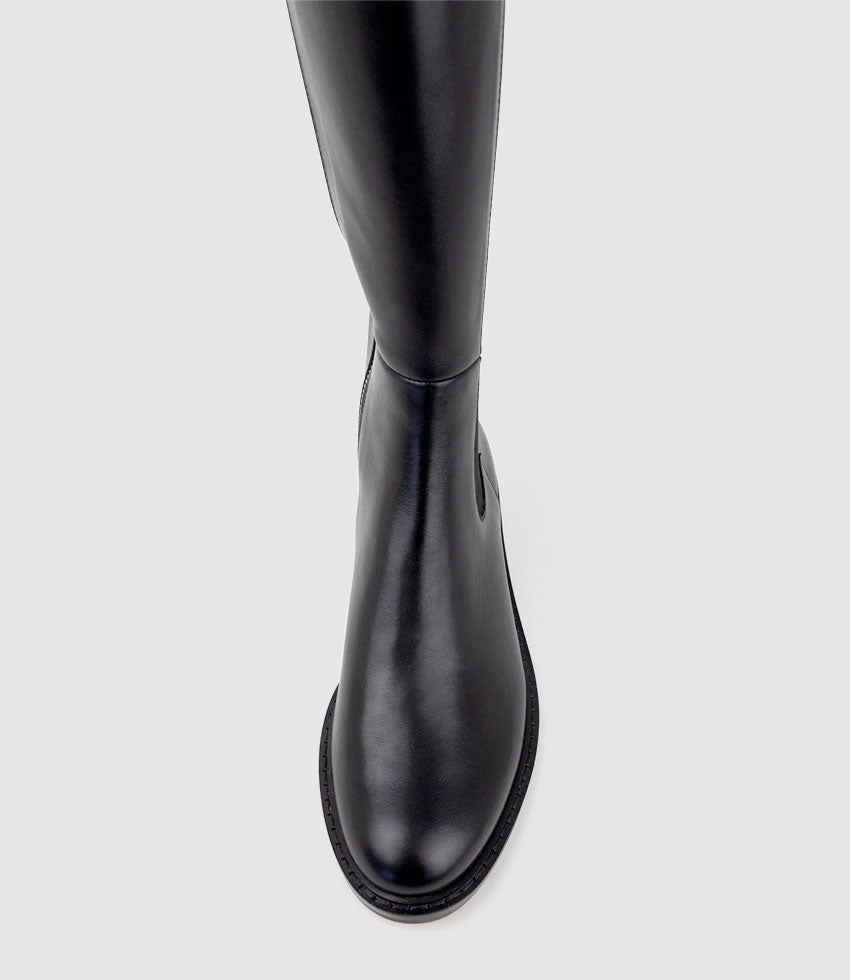 VITAL30 Knee High Boot with Gusset in Black - Edward Meller