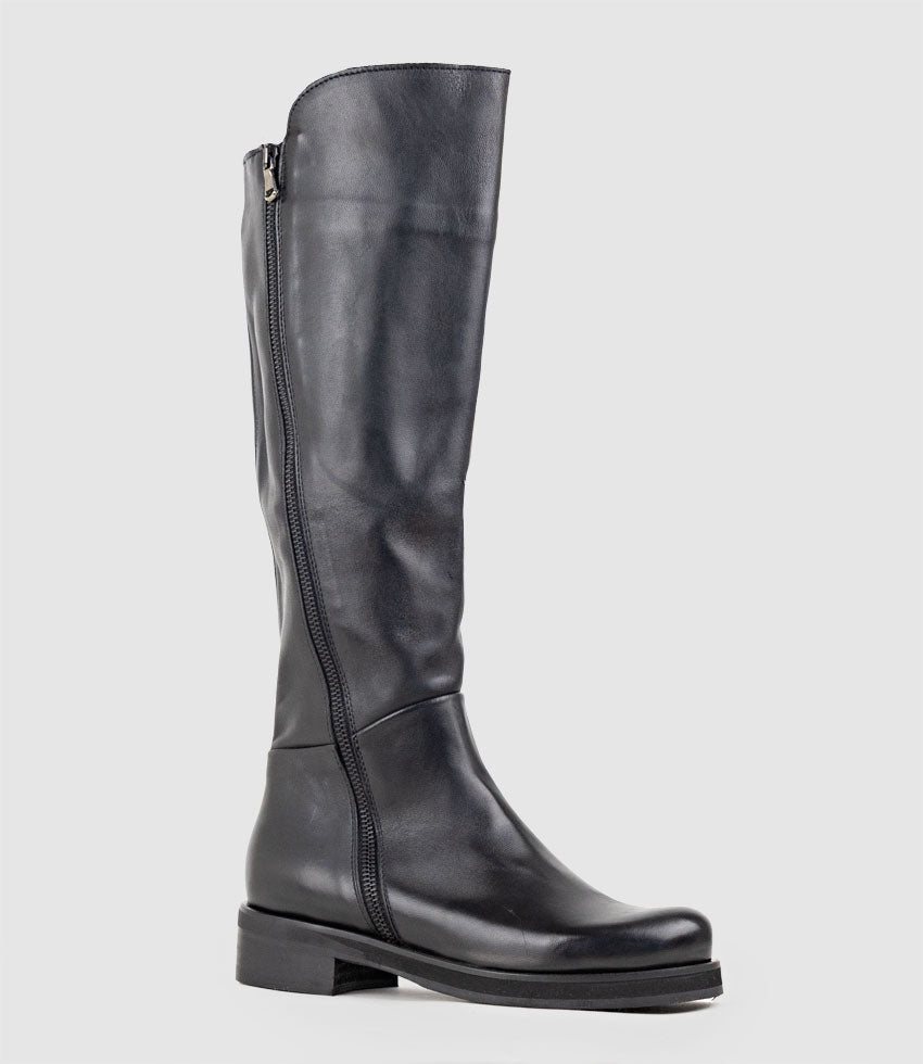 VODEN Knee High Boot in Black - Edward Meller