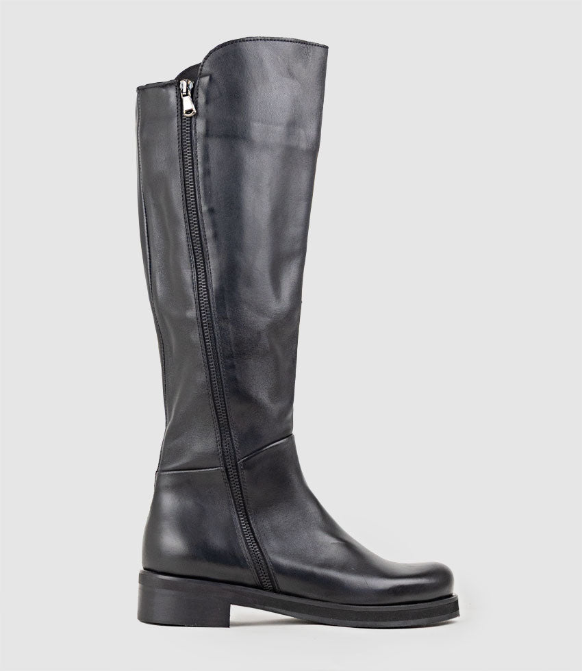 VODEN Knee High Boot in Black - Edward Meller