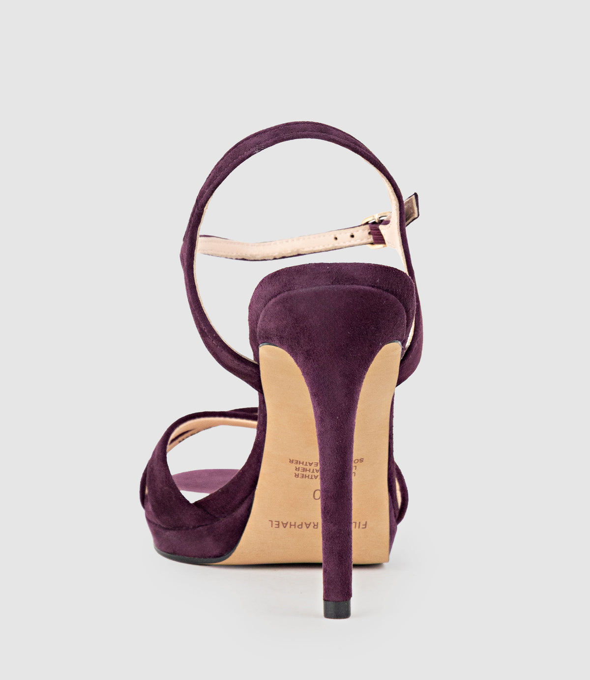 WALTZ110 Crossover Platform Sandal in Eggplant Suede - Edward Meller