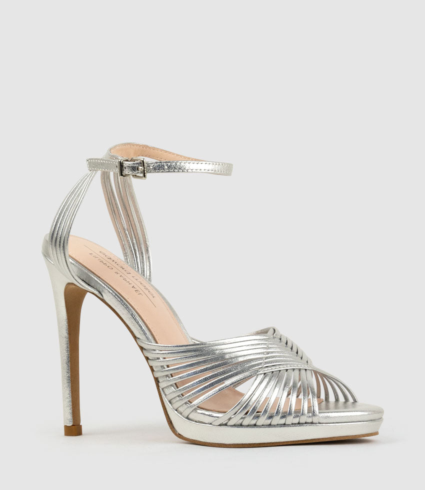 WANDA110 Sunray Platform Sandal in Silver - Edward Meller