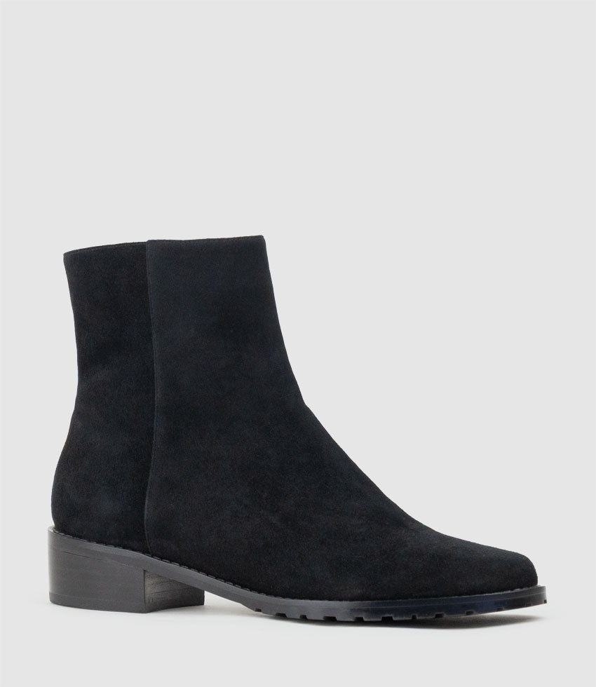 WARREN30 Ankle Boot in Black Suede - Edward Meller