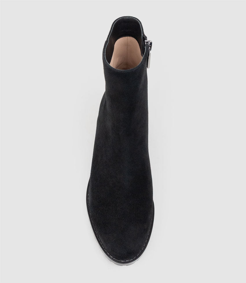 WARREN30 Ankle Boot in Black Suede - Edward Meller