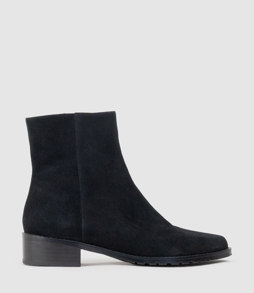WARREN30 Ankle Boot in Black Suede - Edward Meller