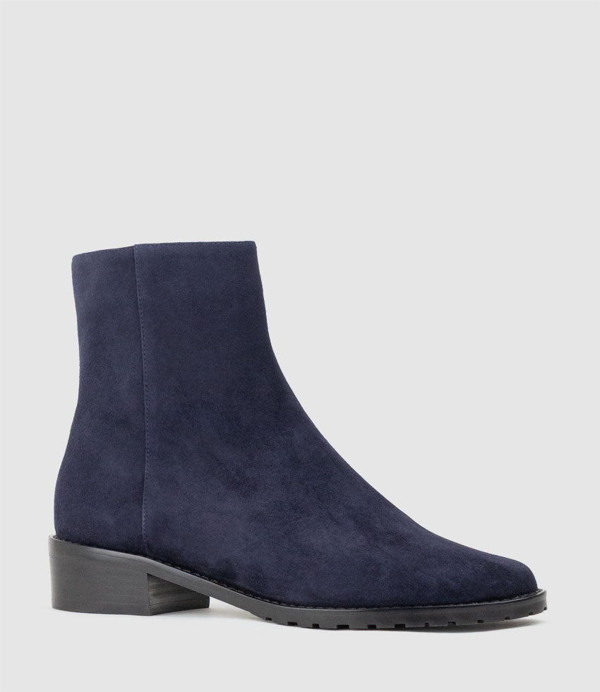 WARREN30 Ankle Boot in Navy Suede - Edward Meller