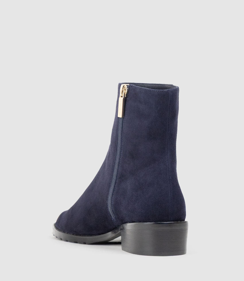WARREN30 Ankle Boot in Navy Suede - Edward Meller