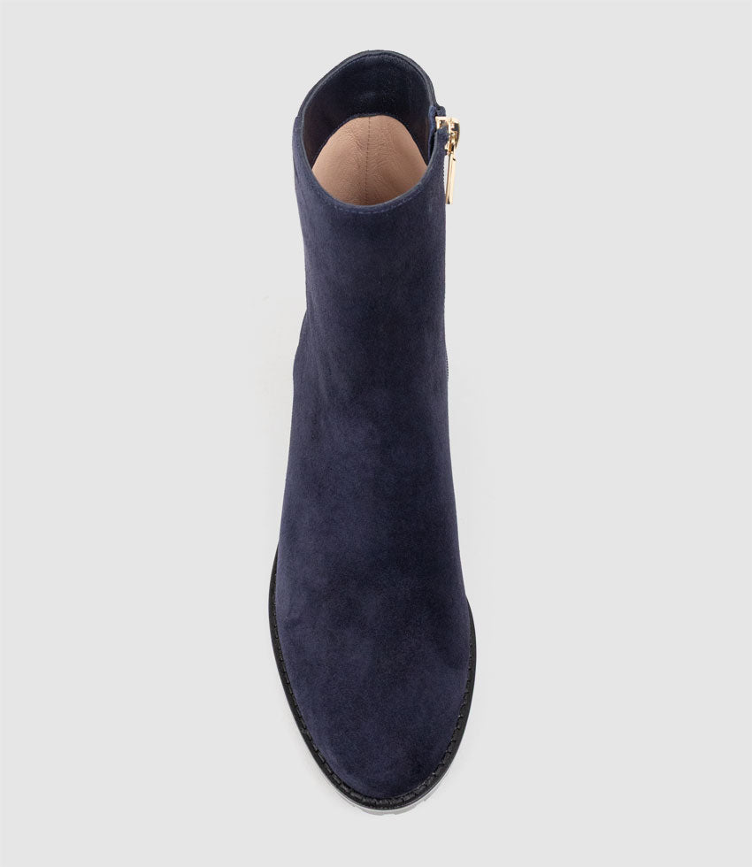 WARREN30 Ankle Boot in Navy Suede - Edward Meller
