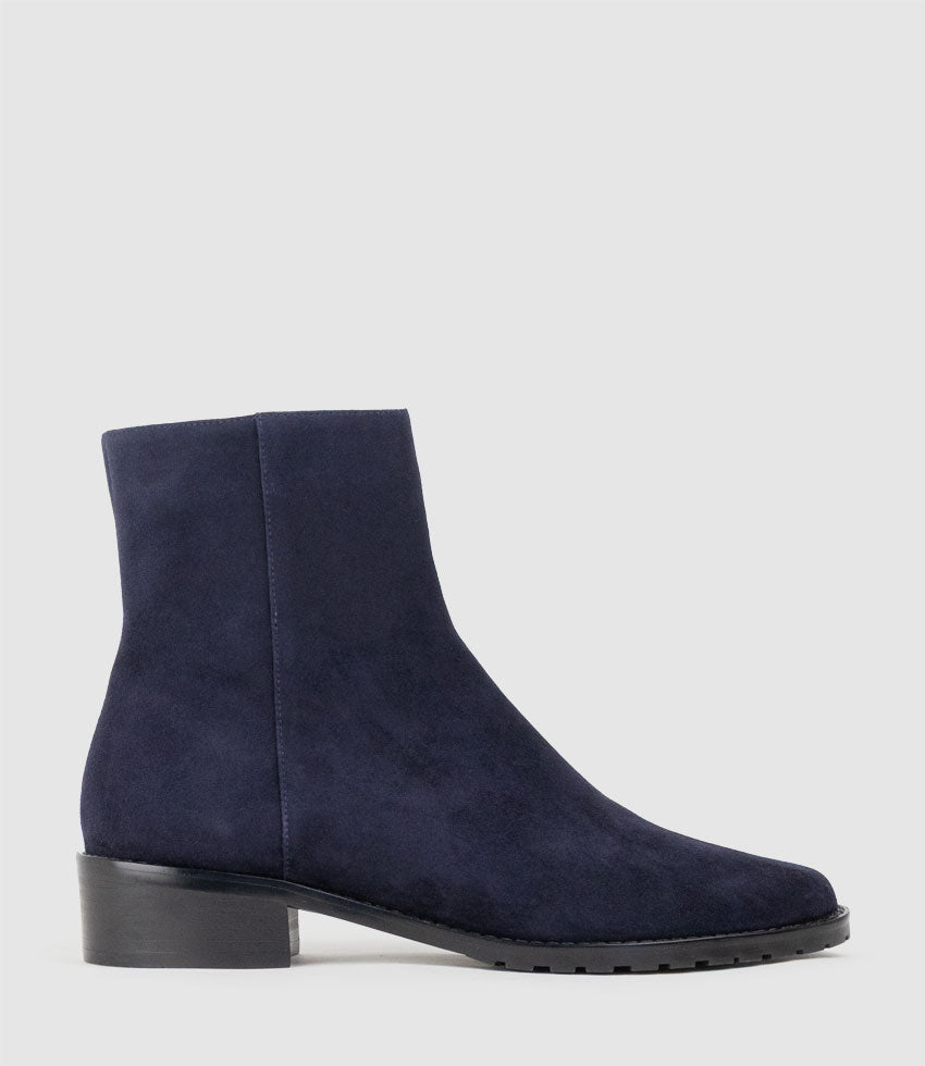 WARREN30 Ankle Boot in Navy Suede - Edward Meller