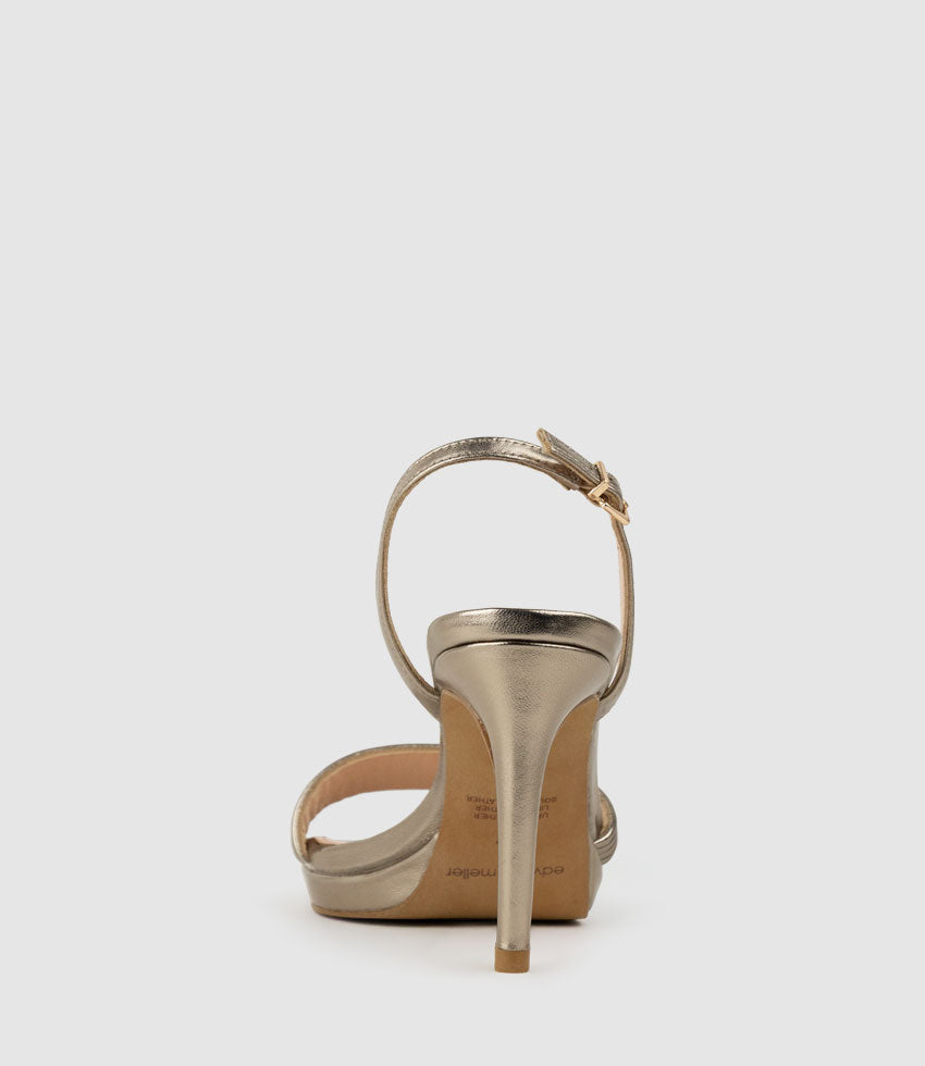 WENDEZ90 Tubed Strapless Platform Sandal in Pewter - Edward Meller