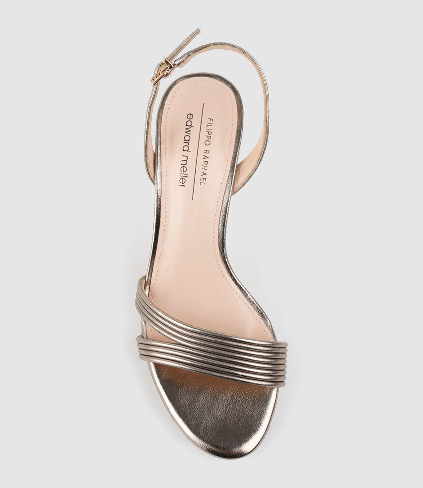 WENDEZ90 Tubed Strapless Platform Sandal in Pewter - Edward Meller
