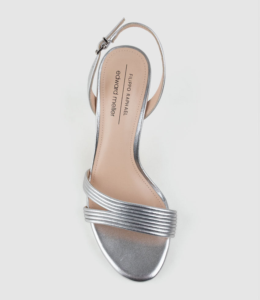 WENDEZ90 Tubed Strapless Platform Sandal in Silver - Edward Meller