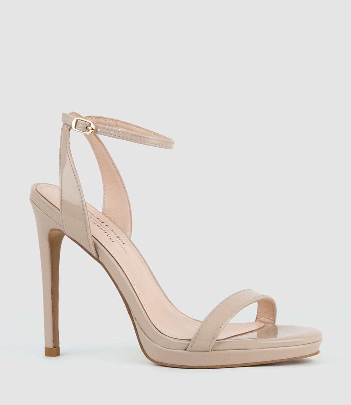 WHISPER110 Single Strap Platform Sandal in Blush Patent - Edward Meller