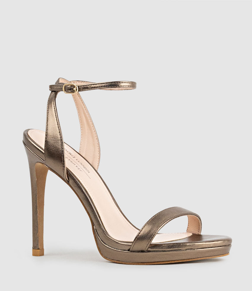WHISPER110 Single Strap Platform Sandal in Bronze - Edward Meller