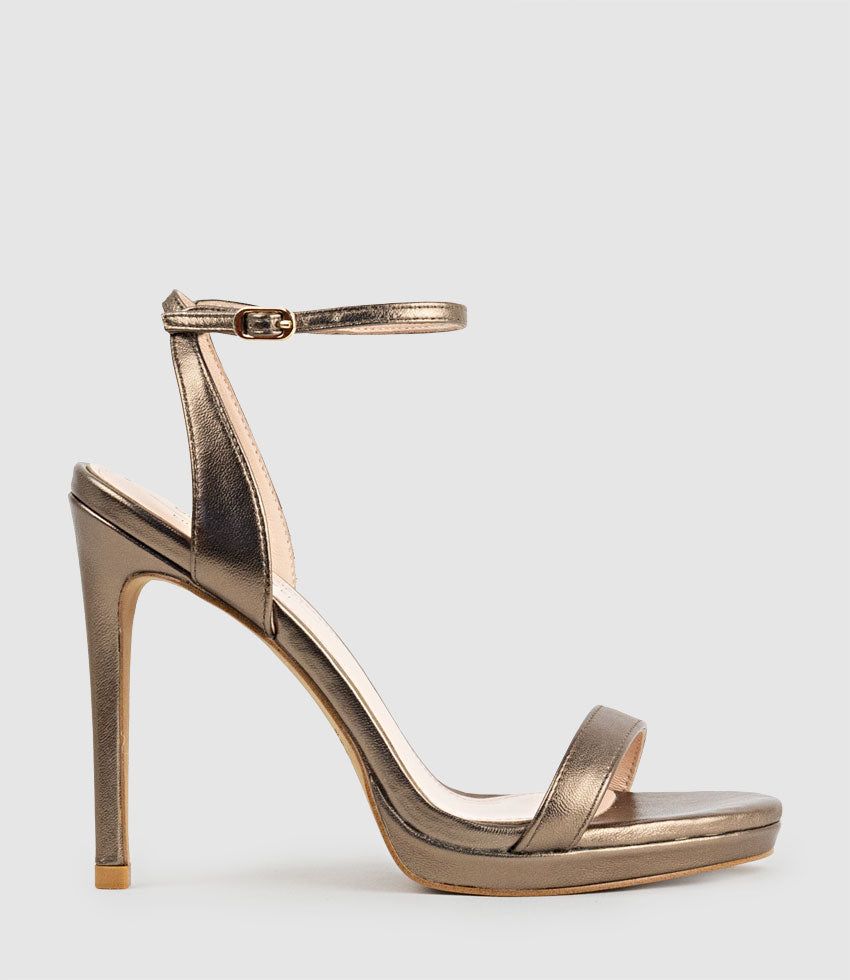 WHISPER110 Single Strap Platform Sandal in Bronze - Edward Meller