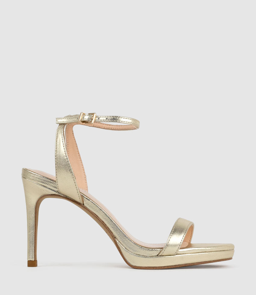 WHISPER90 Single Strap Platform Sandal in Pale Gold - Edward Meller