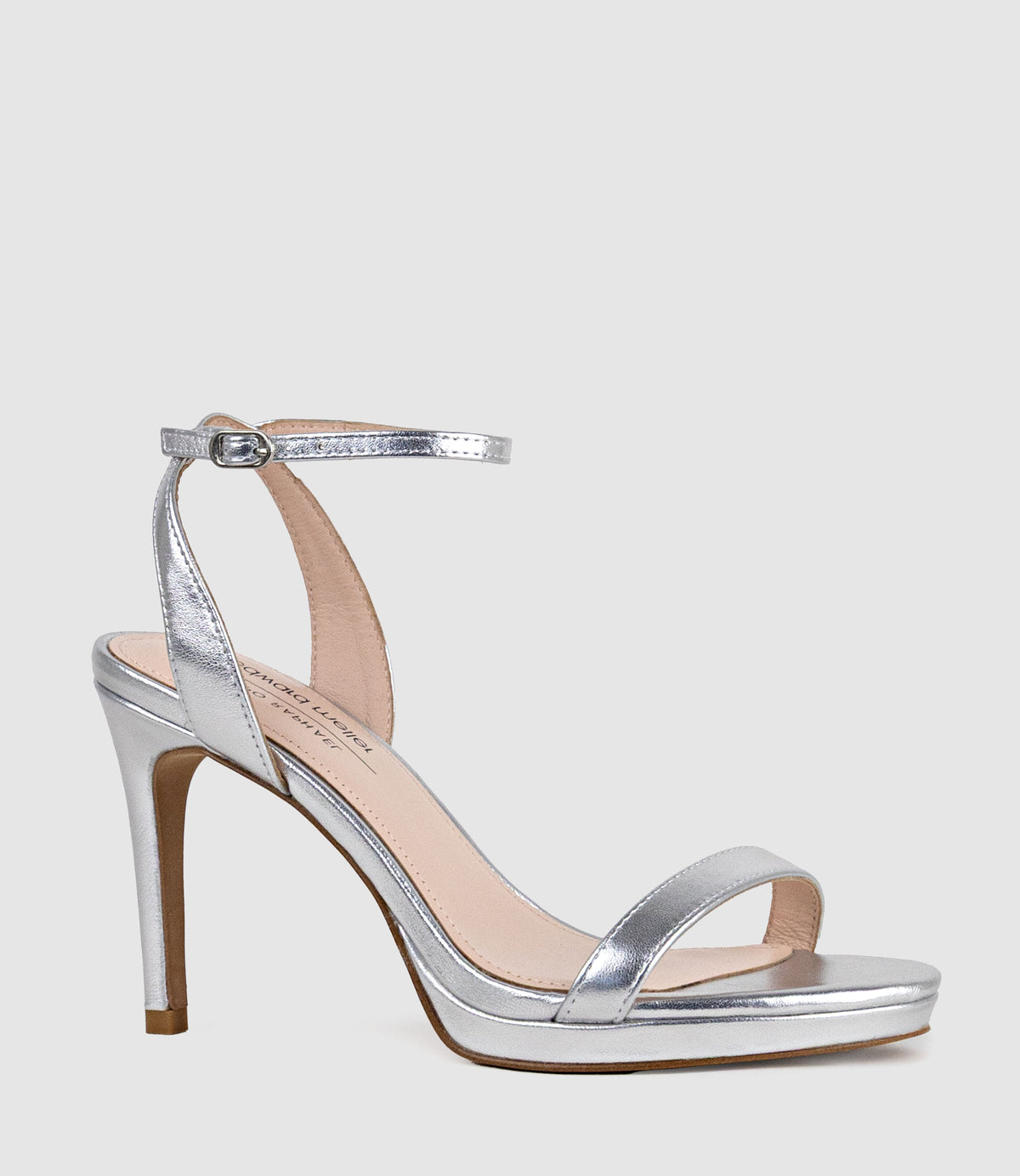 WHISPER90 Single Strap Platform Sandal in Silver - Edward Meller