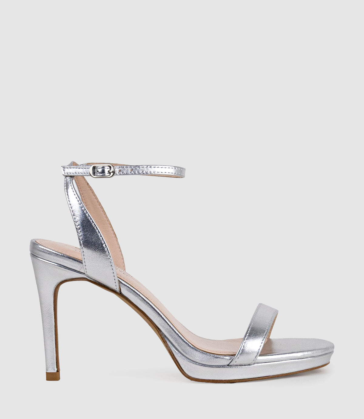 WHISPER90 Single Strap Platform Sandal in Silver - Edward Meller