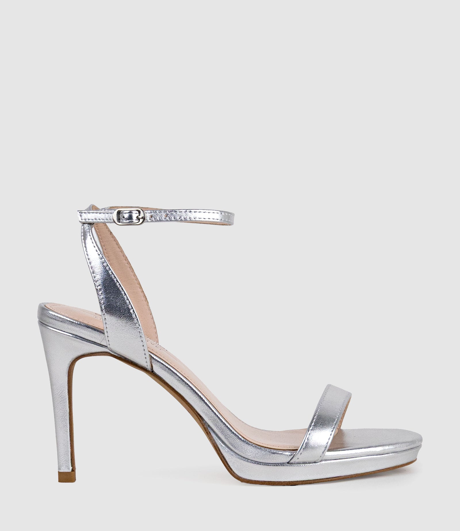 WHISPER90 Single Strap Platform Sandal in Silver - Edward Meller